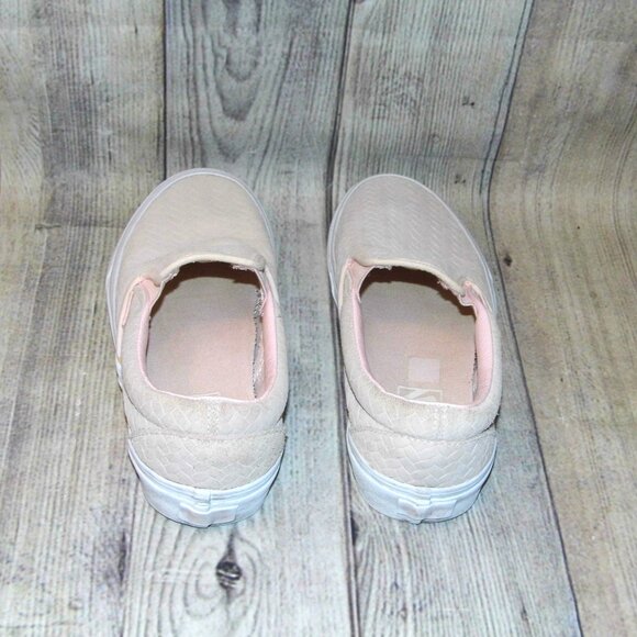 VANS Classic Slip On Dusty Pink Woven Embossed Suede Sneakers Womens Size 8 - Picture 5 of 7